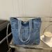 Nuova borsa a tracolla in tela di denim in stile coreano, borsa a mano, borsa tote, zaino artistico da donna di grande capacità_voghion.com