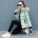 Women's clothing short cotton coat women's coat cotton jacket slim fit thickened big fur collar small person cotton coat_voghion.com