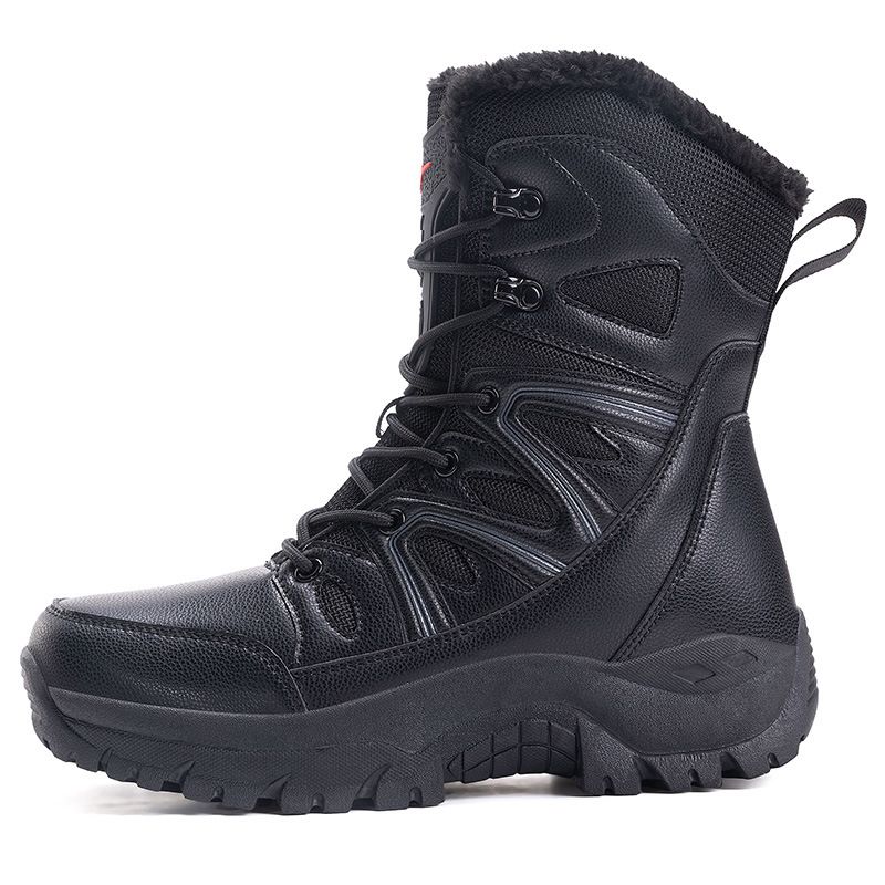 Large Size Men's Boots High-top Snow Boots Warm High-top Thickened Velvet Cotton Shoes Men's Mountaineering Snow Boots_voghion.com
