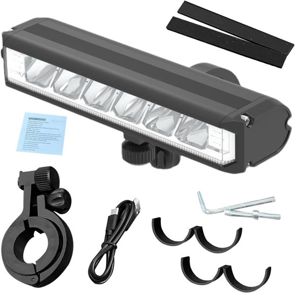 Helles Fahrrad-Frontlicht, USB-Akku, 1850 Lumen, wiederaufladbarer LED-Frontscheinwerfer, wasserdichtes Sicherheitslicht für Kinder, Erwachsene, Schwarz_voghion.com