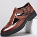 Euro Step 2025 Sommer Business Formal Brogue Geschnitzte Echtes Leder Hohl Atmungsaktive Sandalen Herrenschuhe 7102_voghion.com