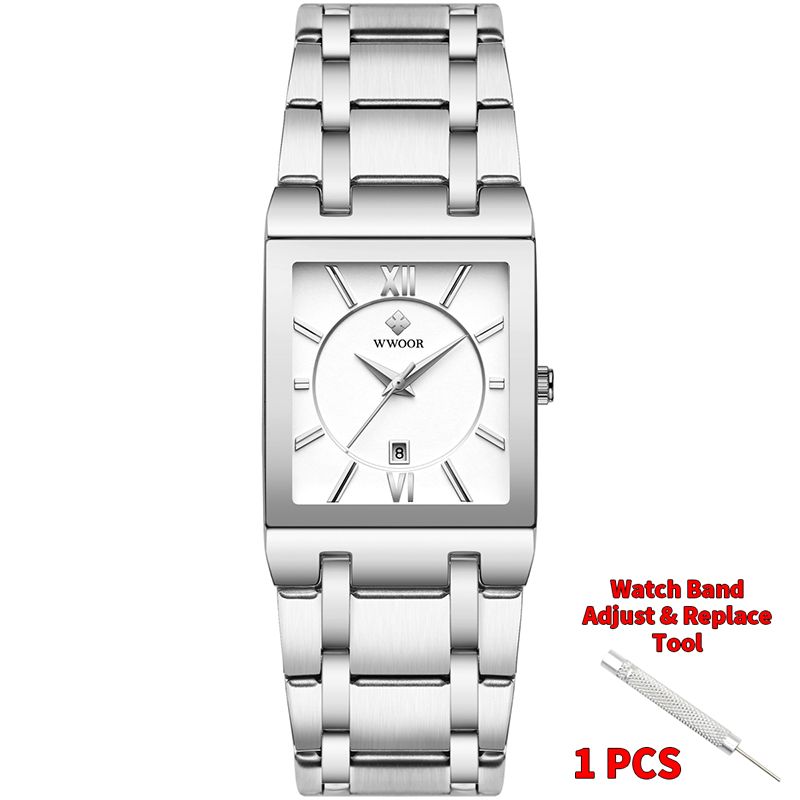 Mens Square Quartz Wrist Watches Luxury Gold Black Watch Stainless Steel Waterproof Automatic Date Clock Relogio Masculino_voghion.com