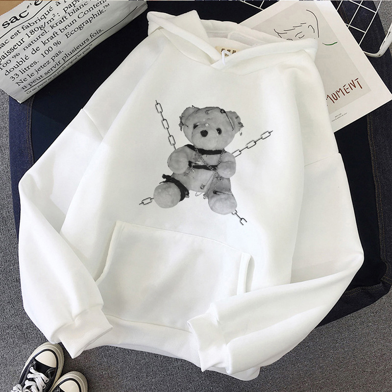 Women's Sweatshirt Punk Goth peripheral plush sweatshirt with the same paragraph_voghion.com
