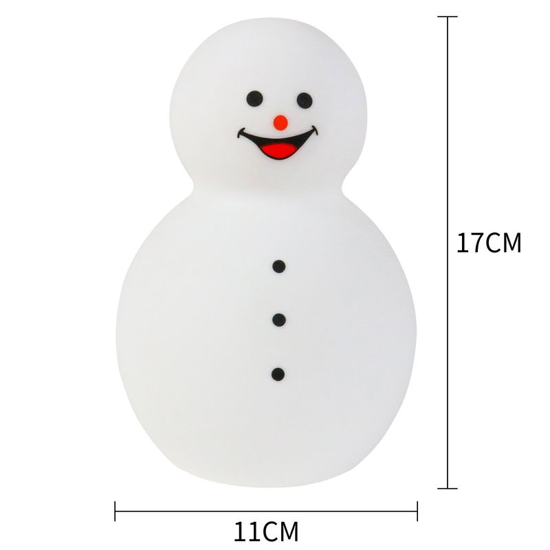 Luce notturna a forma di pupazzo di neve - Luce notturna in silicone con telecomando, decorazione natalizia a 7 colori, per Natale, compleanno e regali_voghion.com