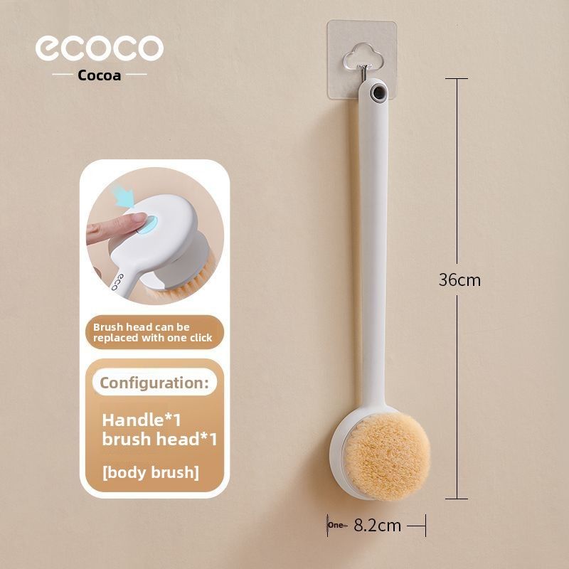 Yikeke Scrubbing Magic Long Handle Soft Bristle Bath Back Scrubber Body Brush_voghion.com