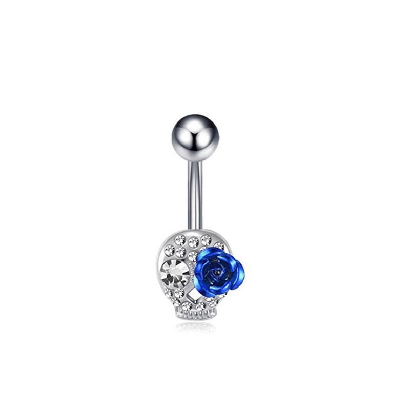 Nuovo piercing a bottone con pianeta blu e zircone a forma di goccia d'acqua, semplice bottone per ombelico a forma di luna, set da 5 pezzi_voghion.com