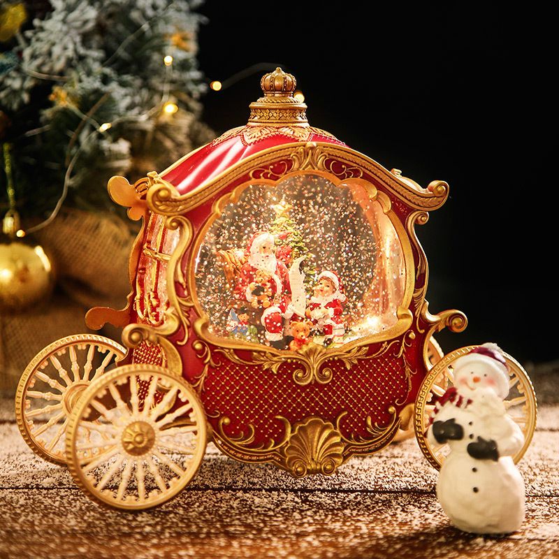 High-end Christmas pumpkin carriage Music Box Music Box Music Box wind light decoration birthday gift crystal ball decoration_voghion.com