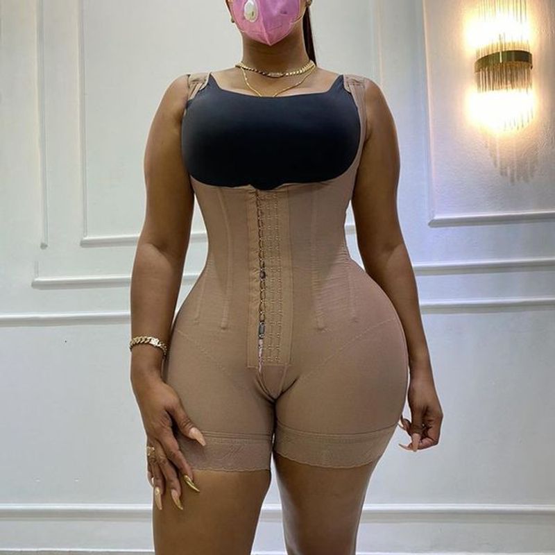 Vidukļa vēdera veidotājs Fas Colombianas Reductoras Shapewear Bodijs ar āķi Acu aizdares Vēdera kontrole Regulējama kājstarpe atvērta_voghion.com