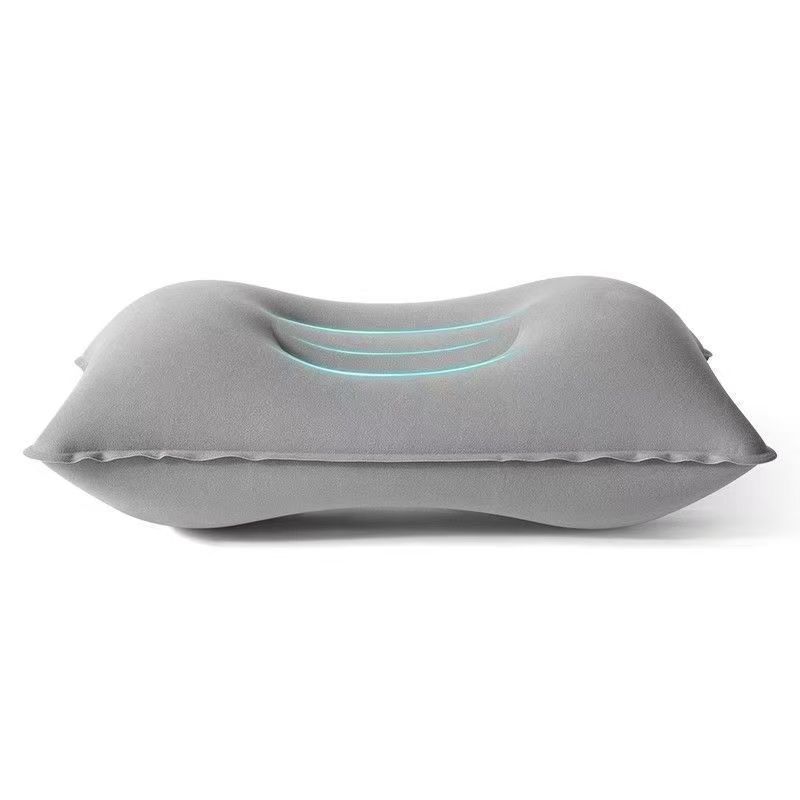 Inflatable Outdoor Long-distance Travel Airplane Nap Portable Car Neck Support Pillow Sleeping Flocked Camping_voghion.com