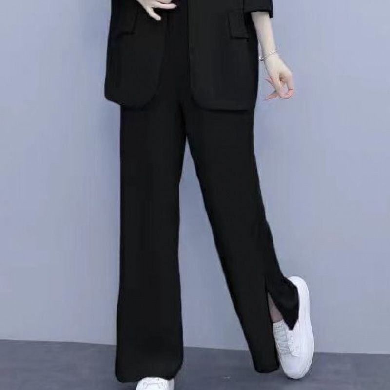 Damenbekleidung Große Größe Frühling und Sommer Neue modische kleine Anzugjacke dünne Freizeit lose schlanke zweiteilige Anzug_voghion.com
