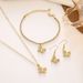 Set di gioielli Accessori moda donna Temperamento Personalità Farfalla Collana Orecchini Bracciale Set 3 pezzi_voghion.com