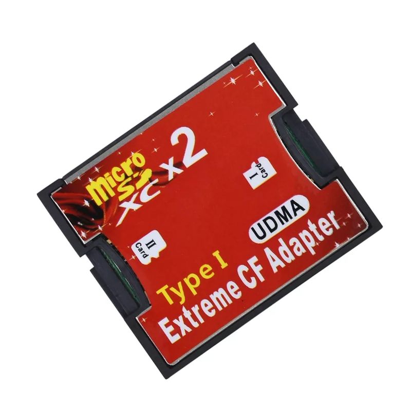NOU Adaptor dublu Micro SD TF CF SDHC SDXC tip I la cititor de carduri de memorie Compact Flash Convertor pentru cameră_voghion.com