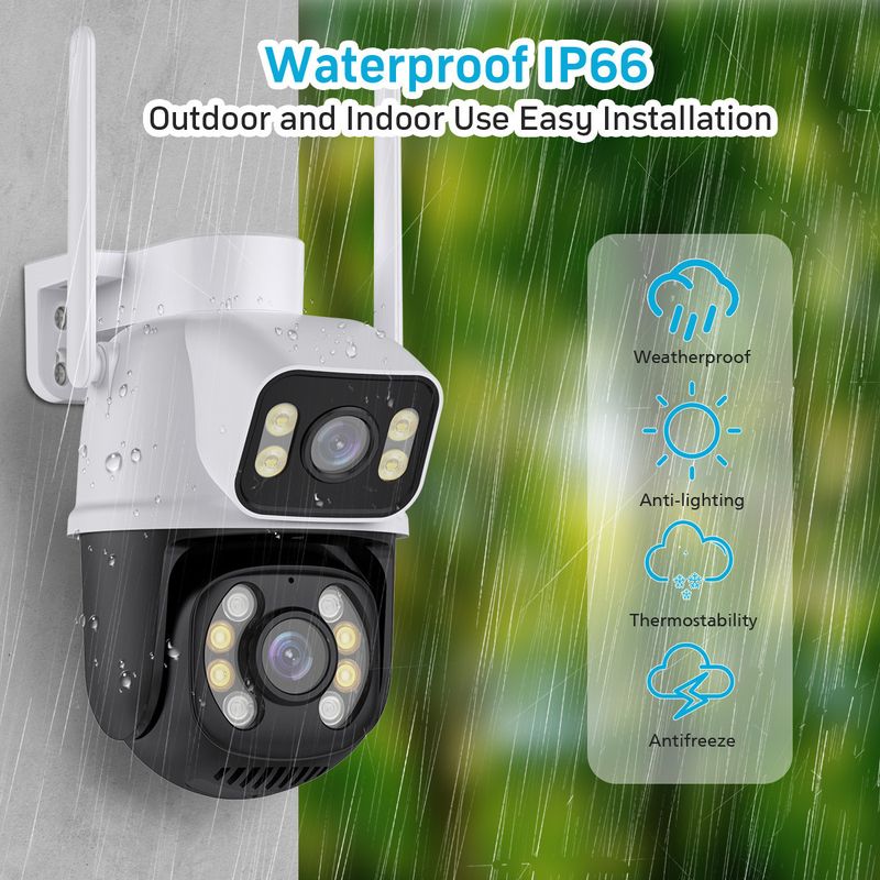 Icsee8mp Wireless Binocular Gun Ball Camera Home Security Outdoor HD Night Vision 360 Grade Mobile Phone Remote_voghion.com