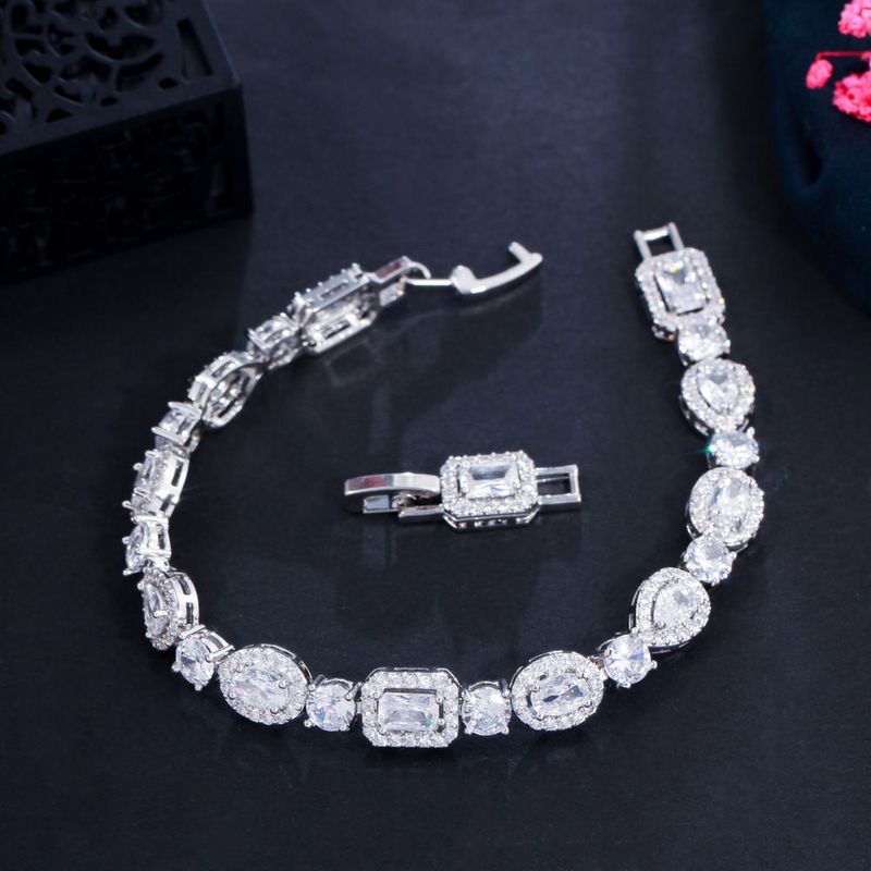 Braccialetto geometrico con micro intarsi in zirconi AAA, ricco di gioielli da donna nobili e generosi_voghion.com