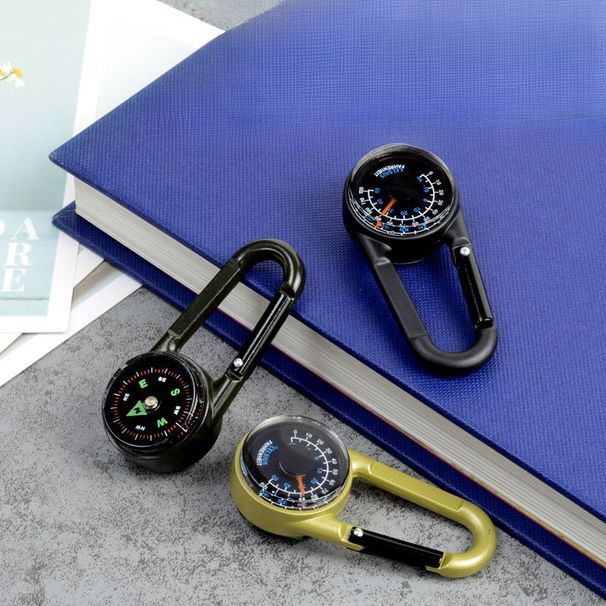 JG Outdoor Carabiner Thermometer 2-in-1 Multifunctional Compass Hook Precision High Accuracy_voghion.com