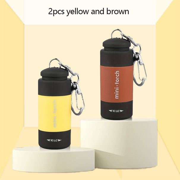 Lot de 2 mini lampes de poche portables rechargeables par USB, porte-clés, lampe de camping ultra lumineuse, fournitures d'extérieur_voghion.com