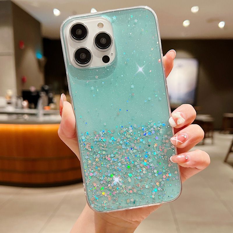 Etui Glitter Star Sequins Clear Case do Redmi Note12 Pro Xiaomi pocoX5 Pro civi2 13lite 12T pro Miękki silikon epoksydowy_voghion.com
