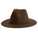 Chapeau de jazz de style britannique à large bord, chapeau rétro en feutre doux, mode féminine, automne et hiver, chapeau de gentleman chaud_voghion.com