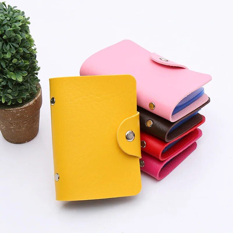 Fashion Credit Card Holder Men Women Travel Cards Wallet PU Leather Buckle Business ID Card Holders H9_voghion.com