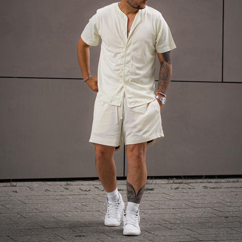 Men's Clothing 2024 summer new casual sports suit men's summer loose short sleeved T shirt shorts breathable loose men's suit_voghion.com