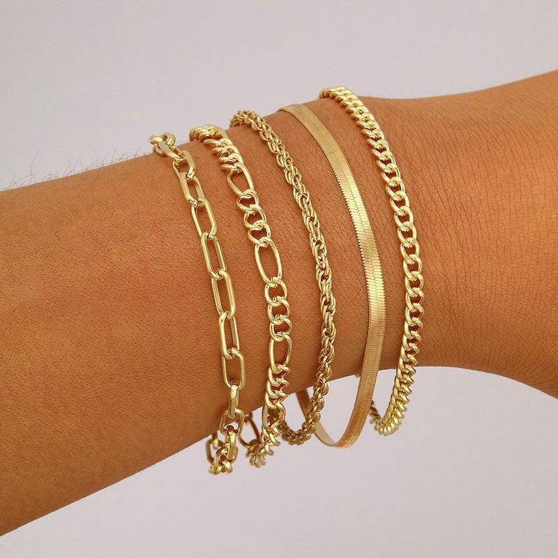 Boheemse minimalistische hand sieraden metalen dames set 6 multi layer ketting eenvoudige armband_voghion.com