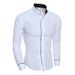 New Men's Slim Fit Classic Solid Color Simple Stand Collar Personality Patchwork Cardigan Base Shirt_voghion.com