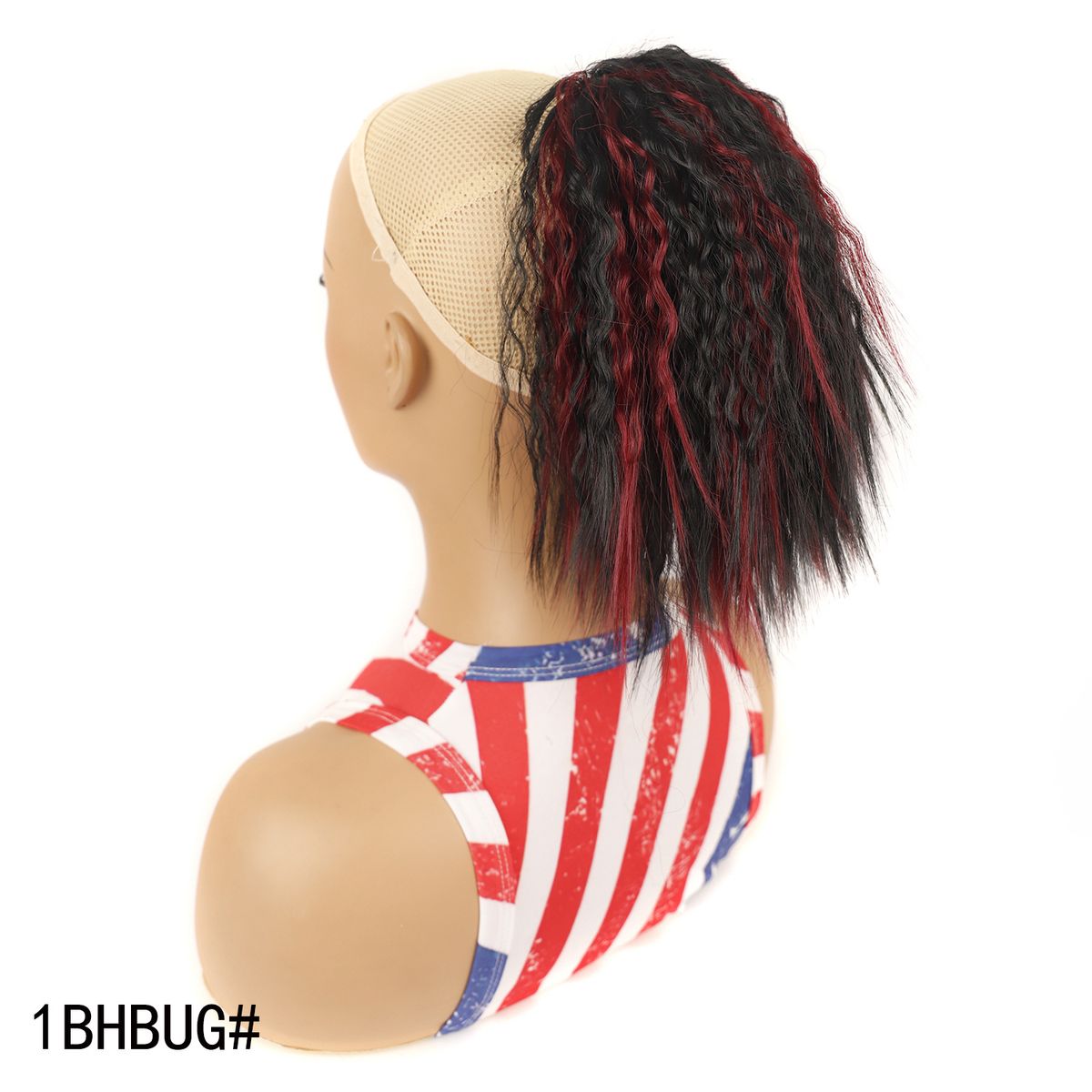 wig ponytail female short hair chemical fiber corn perm drawstring ponytail foreign trade drawstring fluffy curly ponytail_voghion.com