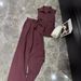 Women's Clothing Popular Red Linen Suit For Women New Summer Fashion Shirt Wide Leg Pants Two Piece Suit_voghion.com
