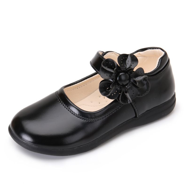 Shoes For Middle And Large Children's Shoes For Girls Black Princess Shoes 2024 Leather Shoes Korean Version For Performance Students_voghion.com