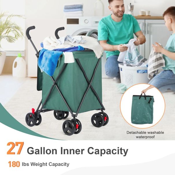 Folding Hand Truck Lightweight Trolley Portable Luggage Cart Black_voghion.com