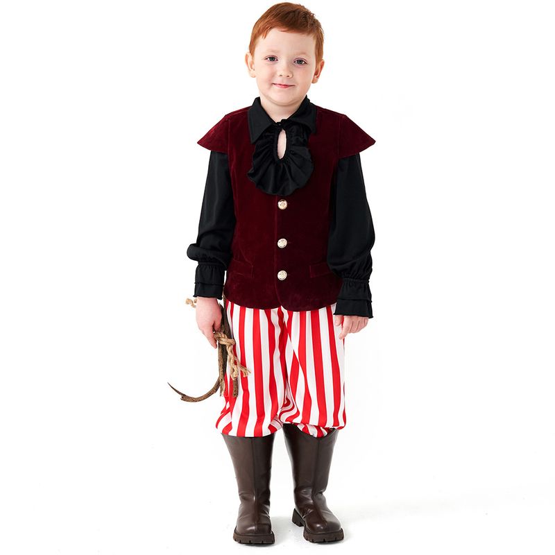 Costum de Halloween vampir renascentist victorian medieval cu volane pirat cavaler_voghion.com