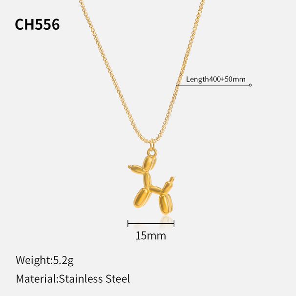 Einfache Mode Cartoon Tier Form Schmuck Welpen Halskette süße Ballon Luft Hund Anhänger Halskette_voghion.com