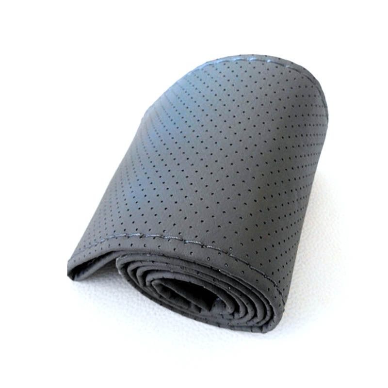 Car steering wheel cover Microfiber leather car handle cover hand sewing steering wheel handle cover four seasons steering cover car handle cover_voghion.com