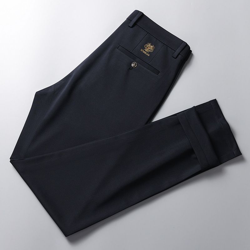 Pantalon slim extensible pour homme, coupe décontractée, respirant et infroissable, coupe droite et confortable._voghion.com