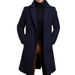 Neuer einreihiger Trenchcoat für Herren mit einfarbigem Revers, mehrfarbiger Jugendmantel_voghion.com