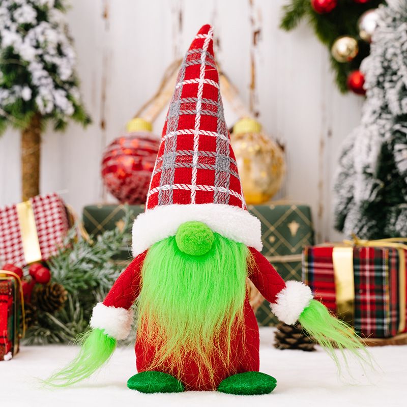 Christmas Decorations Faceless Doll Green Hair Monster Ornaments Grinch Elf Gnome Doll_voghion.com