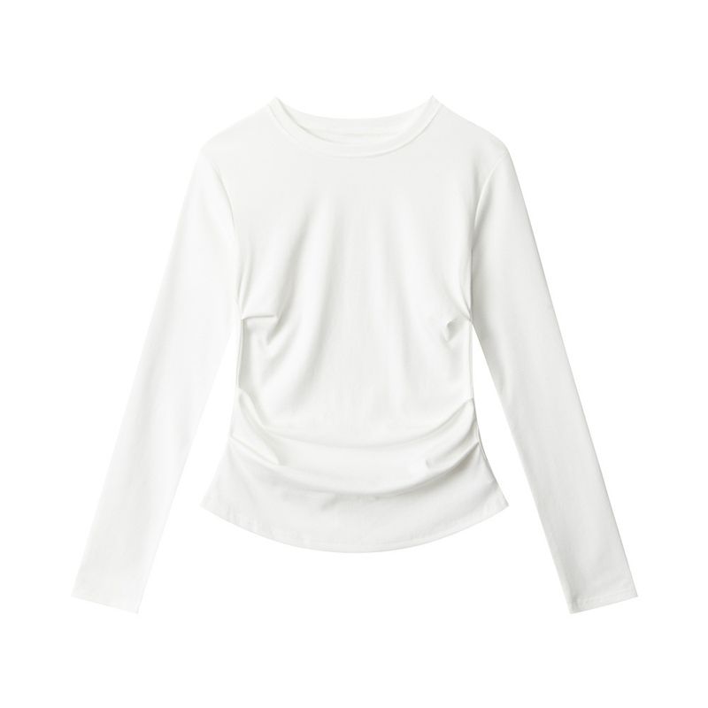 Abbigliamento da donna Maglietta a maniche lunghe da donna che definisce la vita - Top in cotone elasticizzato aderente Tendenze moda più vendute_voghion.com