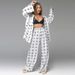 Women's silk imitation pyjama cardigan nightgown pantsuit loose animal print home wear_voghion.com