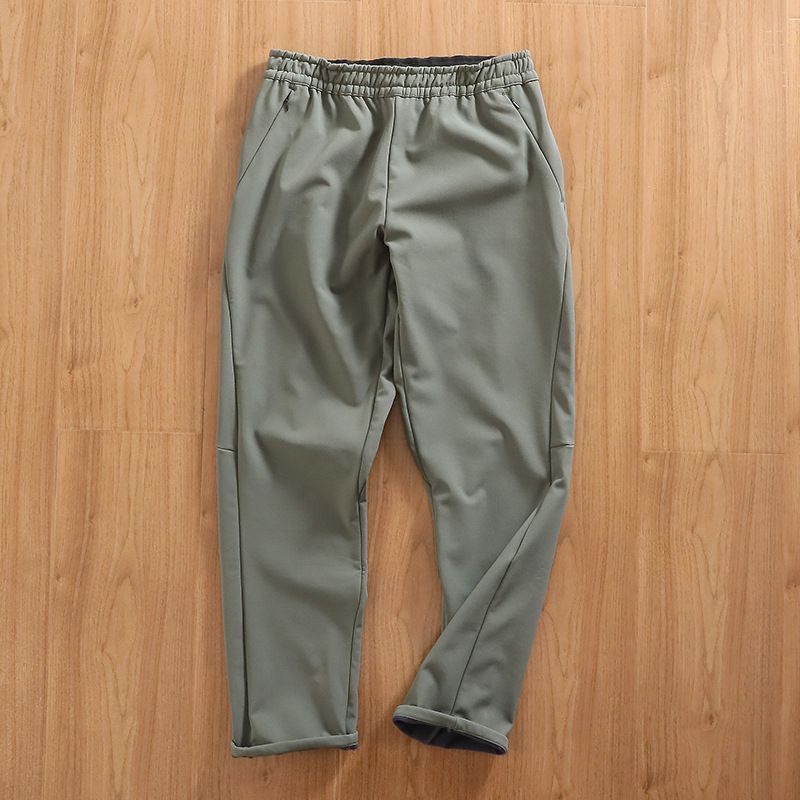 Vêtements pour hommes en plein air coupe-vent chaud imperméable à l'eau automne et hiver mode masculine fonctionnelle coupe-vent épaissi velours pantalon pantalon décontracté_voghion.com