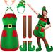 Grembiule da cucina di Natale festa in famiglia orecchie da elfo di Natale calzini copriscarpe atmosfera da supermercato travestimento_voghion.com