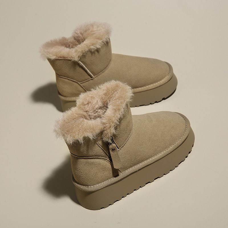 Women's 2023 Winter New Student Instagram Korean Warm Casual Thick Sole Cotton Shoes 902_voghion.com
