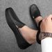 Oberschicht-Loafer aus Rindsleder, lässige Ledersohle, weiche Oberfläche, atmungsaktiv, vielseitige Slip-On-Herrenschuhe für den Sommer_voghion.com