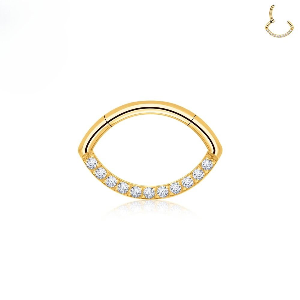 Piercing al naso in titanio, con anello a scatto, per orecchio, cartilagine, trago, elica, daith, orecchini rotondi, cerchi, zirconi cubici, 16G, segmenti incernierati, gioielli per piercing al corpo_voghion.com