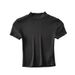 YPFF New Careful Machine Exposed Navel Half High Neck Short Sleeved T-shirt Women's Basic Versatile Slim Fit Top_voghion.com