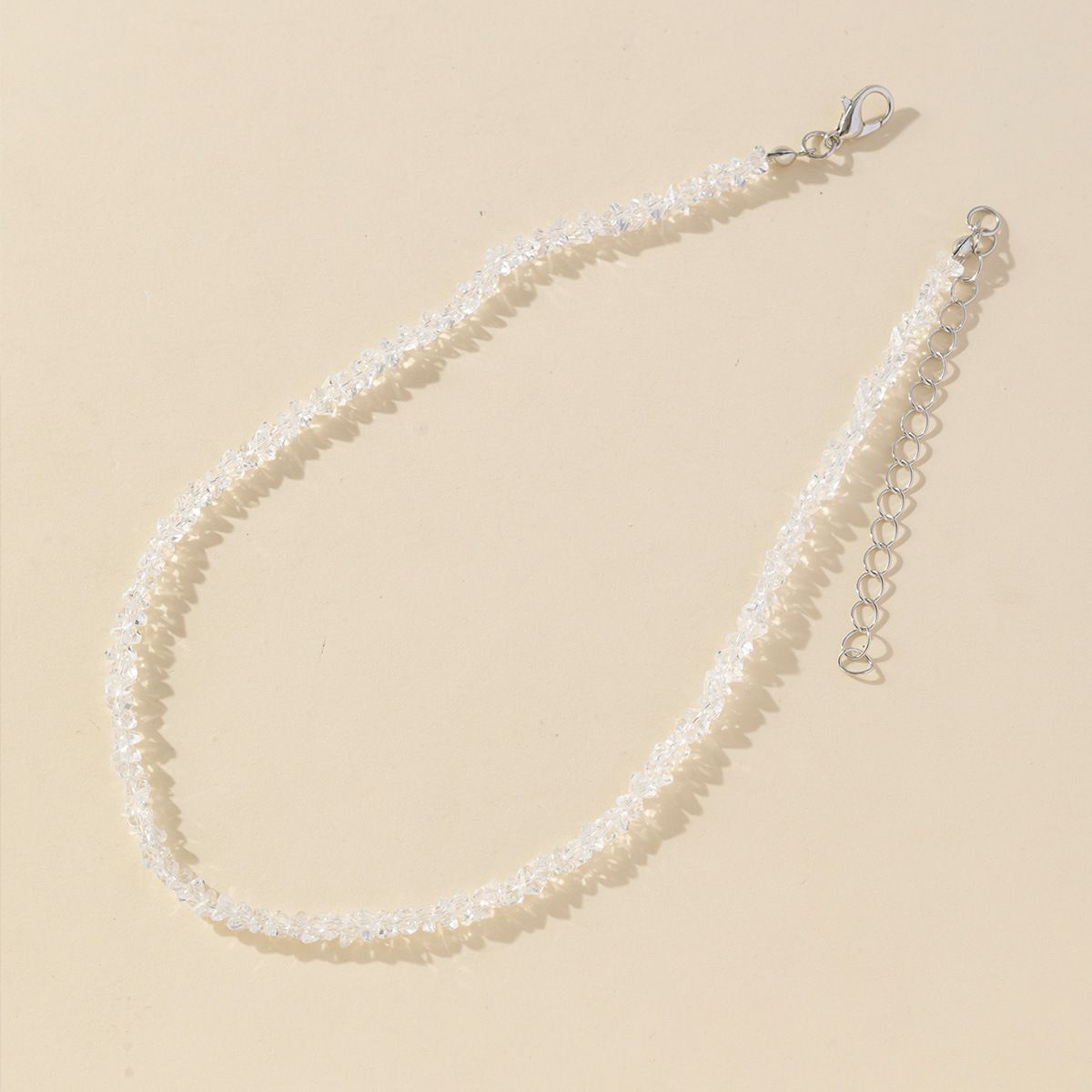 Catena per clavicola in cristallo di vetro multisfaccettato coreano di lusso in stile fatato con luce di nicchia super_voghion.com