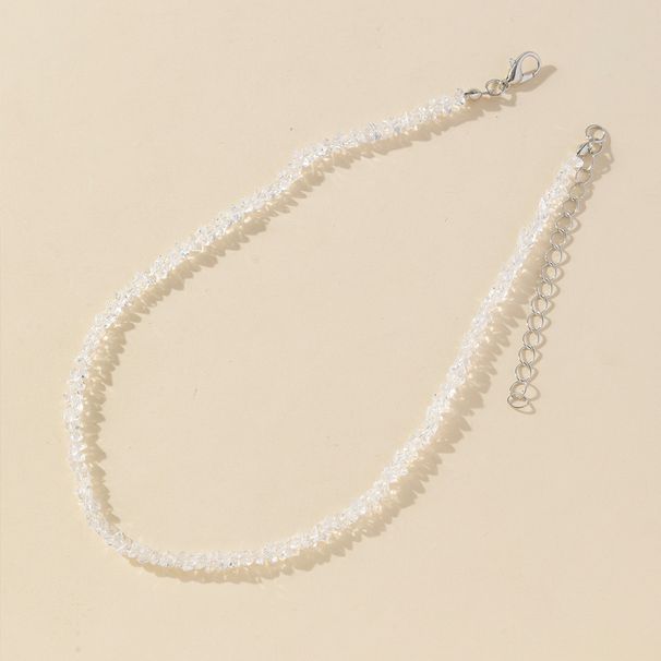 Catena per clavicola in cristallo di vetro multisfaccettato coreano di lusso in stile fatato con luce di nicchia super_voghion.com