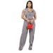 Damenbekleidung Mode Lässig Druck Ärmelloser Anzug Kragen Weite Beinhose Zweiteiliger Anzug_voghion.com