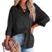 Women's new comfortable satin gravel pattern long-sleeved loose tops_voghion.com
