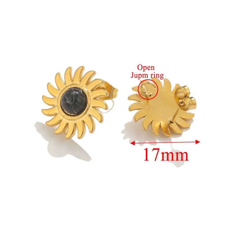 4 pezzi per confezione ganci per orecchini a forma di sole in acciaio inossidabile, stile semplice_voghion.com