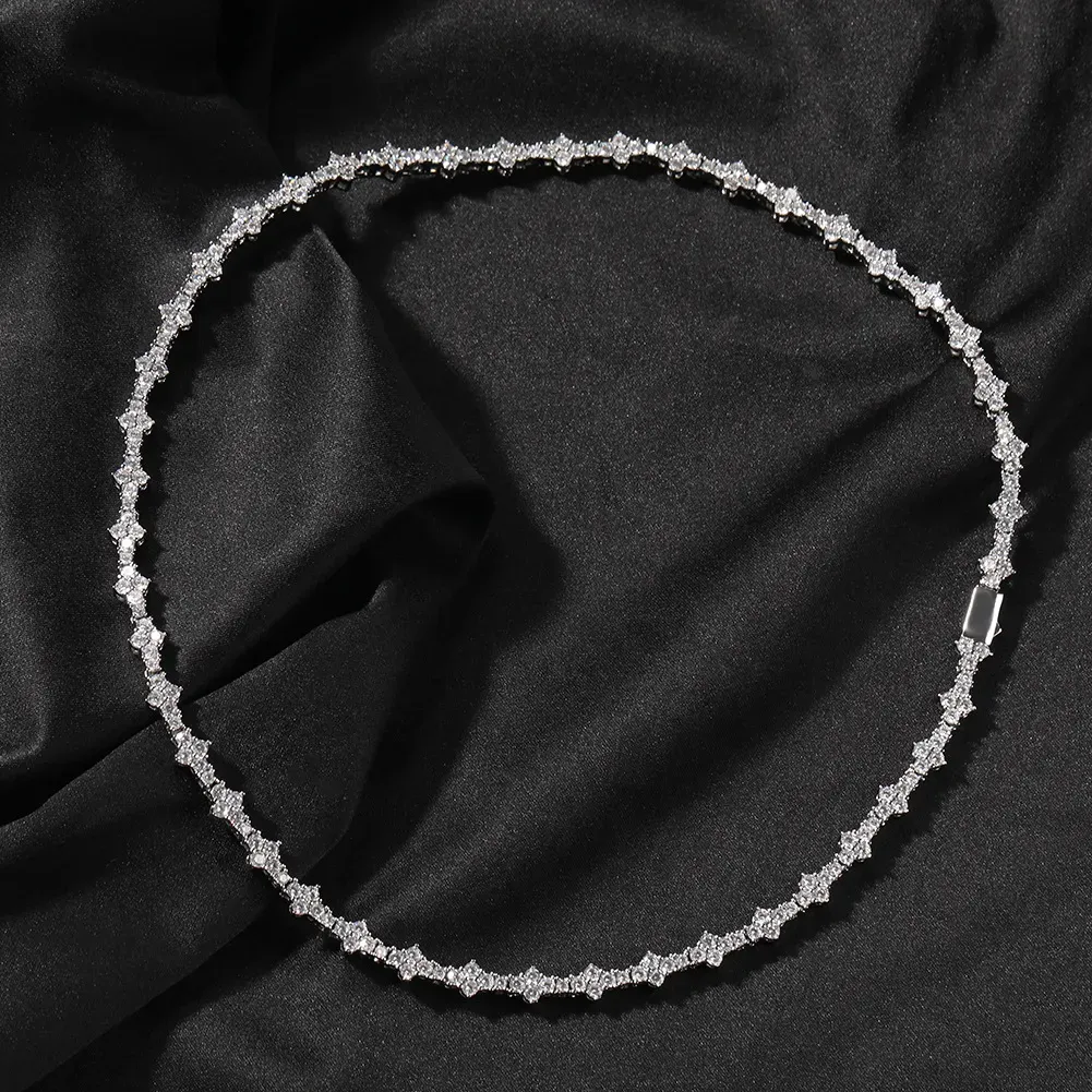 Collana con catena da tennis Hip Hop, bracciale, zircone 5A, placcato oro vero, set di gioielli da uomo alla moda_voghion.com